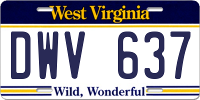 WV license plate DWV637