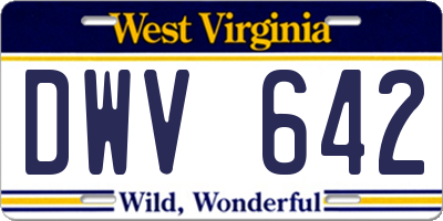 WV license plate DWV642