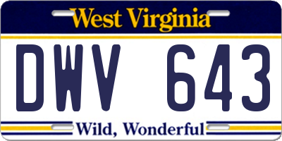 WV license plate DWV643