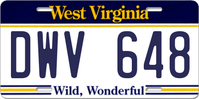 WV license plate DWV648