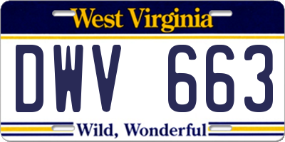 WV license plate DWV663