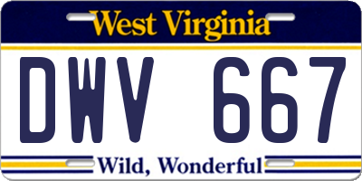 WV license plate DWV667
