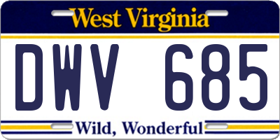 WV license plate DWV685