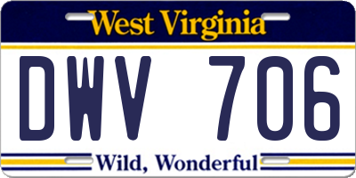 WV license plate DWV706