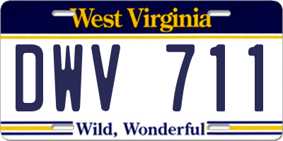 WV license plate DWV711