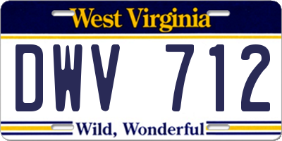 WV license plate DWV712
