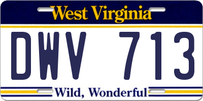 WV license plate DWV713