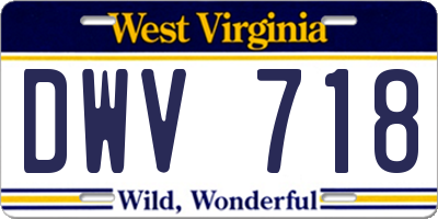 WV license plate DWV718