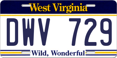 WV license plate DWV729