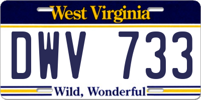 WV license plate DWV733