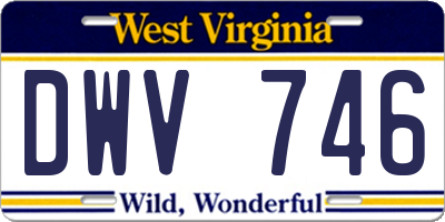 WV license plate DWV746