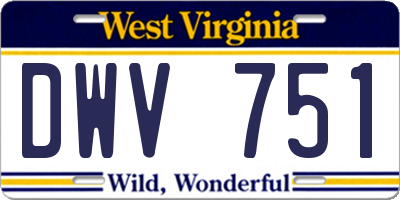 WV license plate DWV751