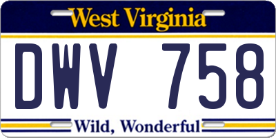 WV license plate DWV758