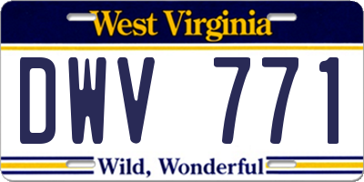 WV license plate DWV771
