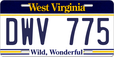 WV license plate DWV775