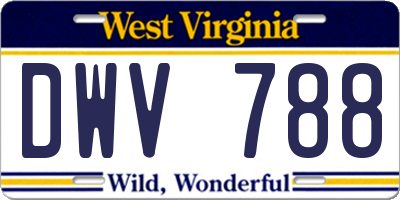 WV license plate DWV788