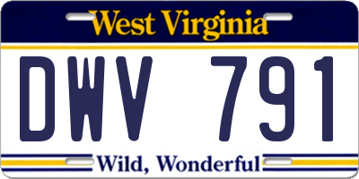 WV license plate DWV791