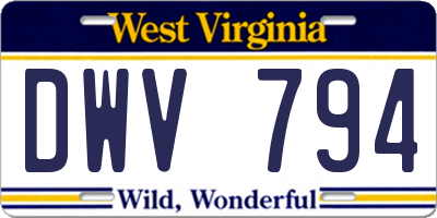 WV license plate DWV794