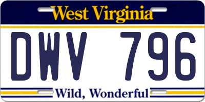 WV license plate DWV796