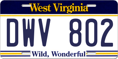 WV license plate DWV802
