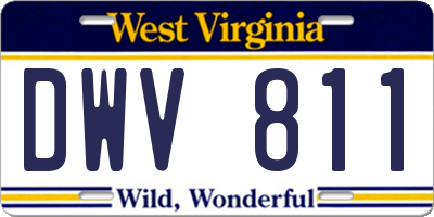 WV license plate DWV811