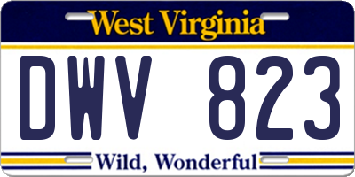 WV license plate DWV823
