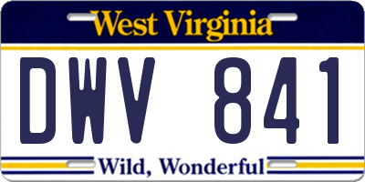 WV license plate DWV841