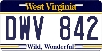 WV license plate DWV842