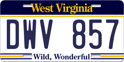 WV license plate DWV857