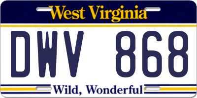 WV license plate DWV868