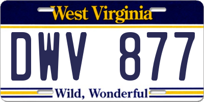 WV license plate DWV877