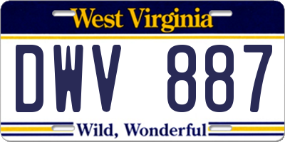 WV license plate DWV887