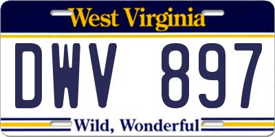 WV license plate DWV897