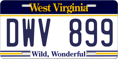 WV license plate DWV899