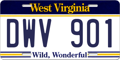 WV license plate DWV901