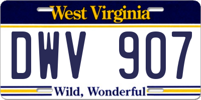 WV license plate DWV907