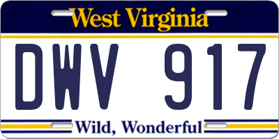 WV license plate DWV917