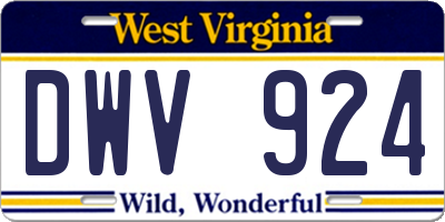 WV license plate DWV924