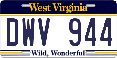 WV license plate DWV944