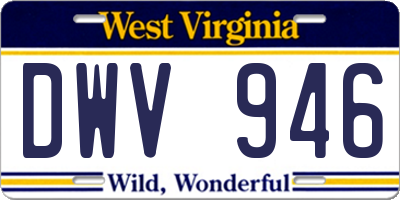 WV license plate DWV946