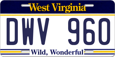 WV license plate DWV960