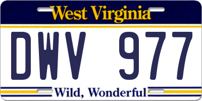 WV license plate DWV977