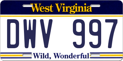 WV license plate DWV997