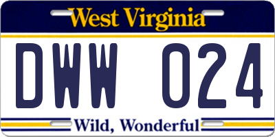 WV license plate DWW024