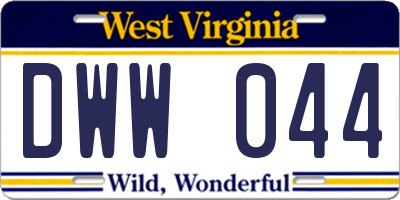 WV license plate DWW044