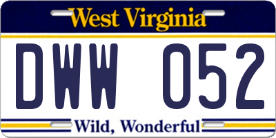 WV license plate DWW052