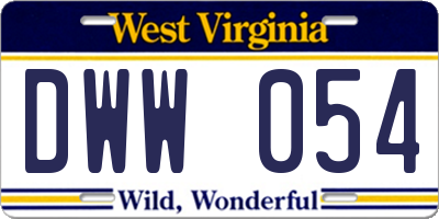 WV license plate DWW054