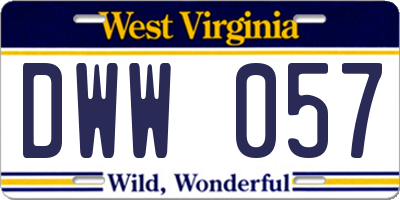 WV license plate DWW057