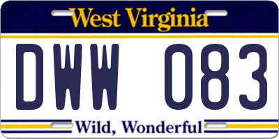 WV license plate DWW083