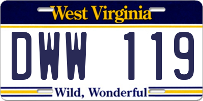 WV license plate DWW119